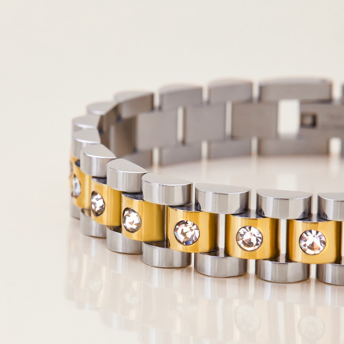 Everyday | Pulseira Bracelete Milano Prata e Ouro