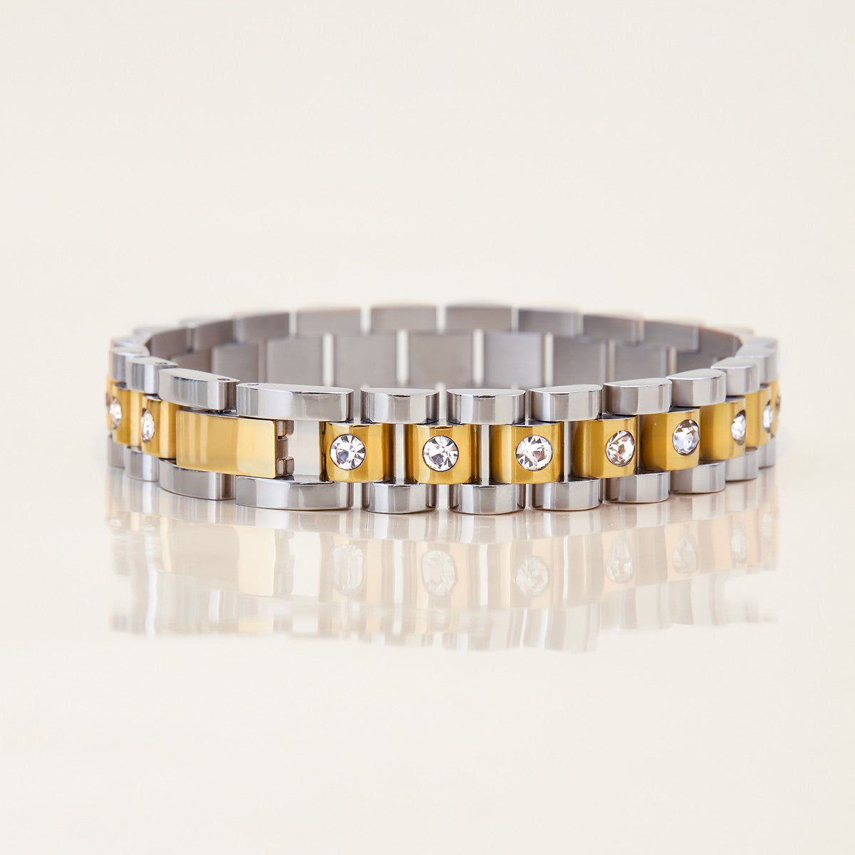 Everyday | Pulseira Bracelete Milano Prata e Ouro